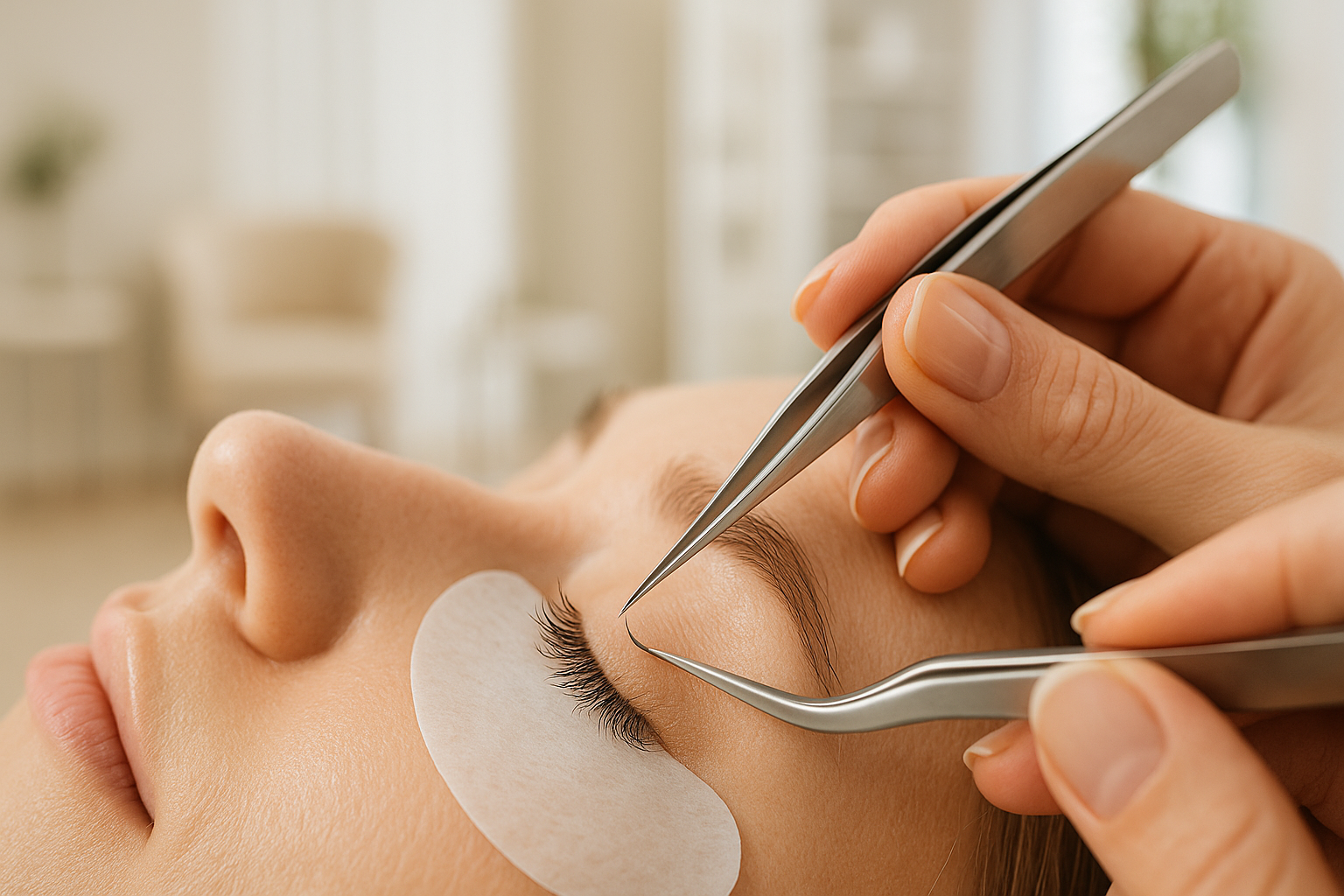 Aplikacja rzęs metodą 1:1 w salonie Chwila dla Siebie Młochów