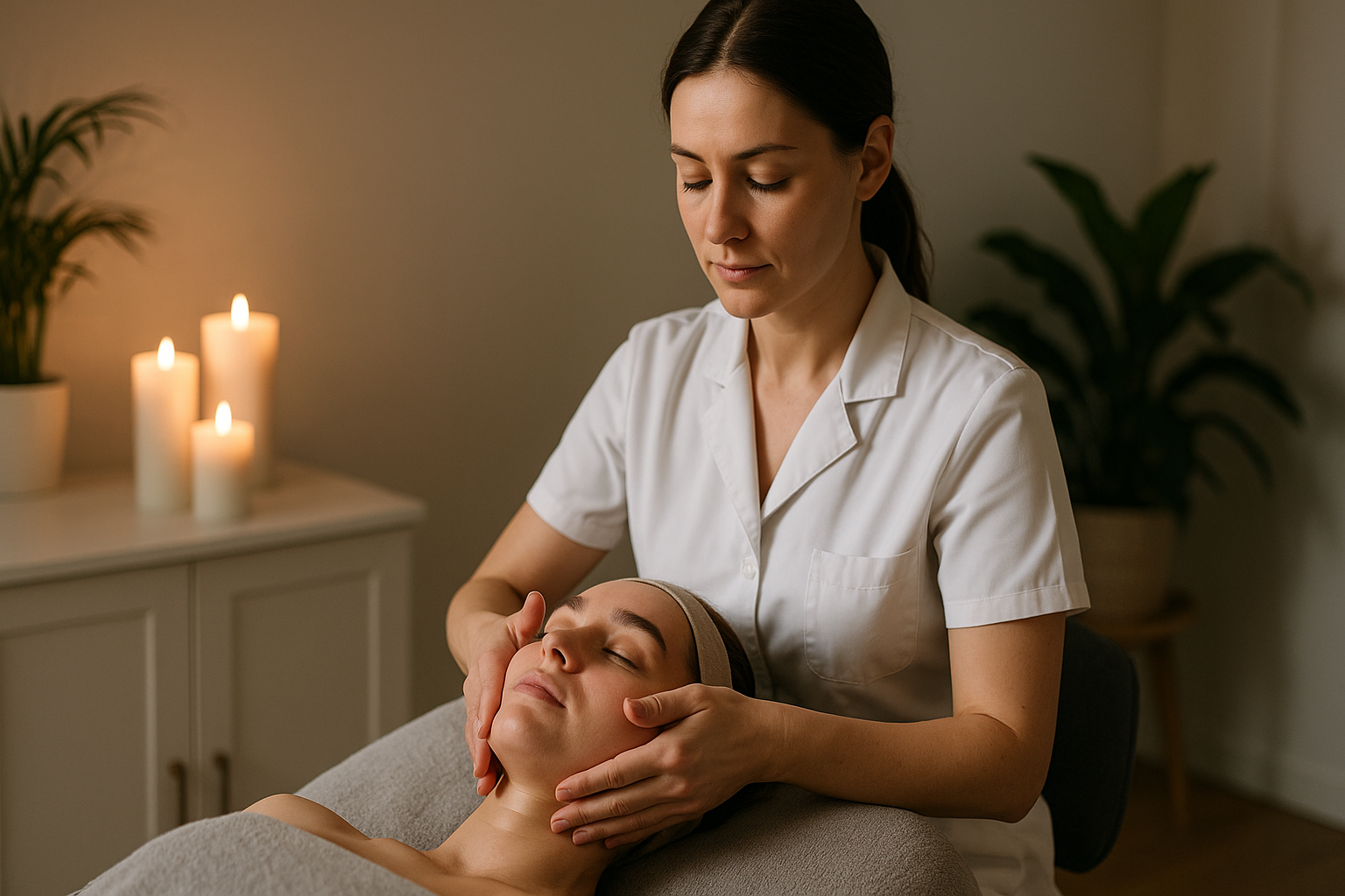 Masażystka wykonująca Kobido w salonie urody Chwila Dla Siebie